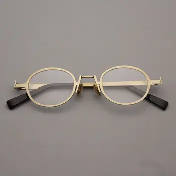 Acetāta Brilles Rāmis Vīriešu, Sieviešu, Metāla Vintage Mazas, Apaļas Brilles Ovāls Optisko Recepšu Brilles Briļļu Rāmji Oculos
