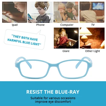 Acme Pro Bērniem Zilā Gaisma Pretbloķēšanas Brilles Datoru Brilles Anti Glare & acu nogurumu, Brilles Zēniem un Meitenēm Vecumā No 3-12 Zilā PC1602