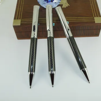 ACMECN Smagā Metāla Pildspalva Mazumtirdzniecības Veikala Dizains Oglekļa Šķiedras Lodīšu Pildspalva Unisex Firmas Lodīšu Pildspalva Sudraba un Melna Rakstīšanas Instrumentiem