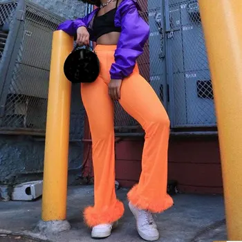 Acs Capri Sexy Jauns Acs Bikses Ar Augstu Vidukli Slim Viedokļa Apelsīnu Pūkains Izlīdzināšanu Bikses Brīvdienu Streetwear Pantalon Sievietes Elsas
