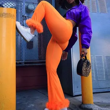 Acs Capri Sexy Jauns Acs Bikses Ar Augstu Vidukli Slim Viedokļa Apelsīnu Pūkains Izlīdzināšanu Bikses Brīvdienu Streetwear Pantalon Sievietes Elsas