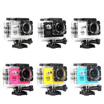 Action Camera Plastmasas 30M Ūdensizturīgs Iet Niršanu Pro Sporta Mini Dv 1080P Video Kamera Velosipēds Ķivere Auto Cam Dvr