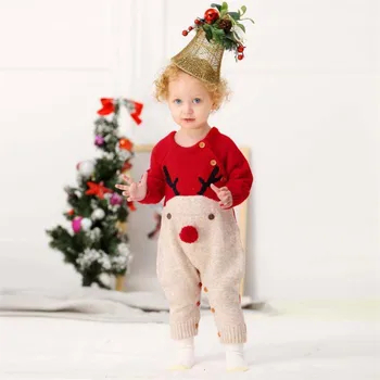 Adīti Zīdaiņu Apģērbu Ziemassvētku Baby Romper Ziemeļbriežu Jaundzimušais Meitene Romper Kokvilnas Toddler Jumpsuit Zīdaiņu Zēns Romper (Dungriņi)