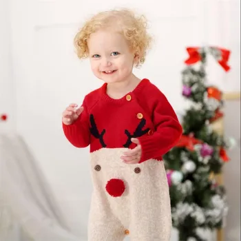 Adīti Zīdaiņu Apģērbu Ziemassvētku Baby Romper Ziemeļbriežu Jaundzimušais Meitene Romper Kokvilnas Toddler Jumpsuit Zīdaiņu Zēns Romper (Dungriņi)