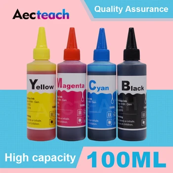Aecteach 100ML Piepildīt Krāsu tintes Komplekts Epson T0921 92n Stylus T26 T27 TX106 TX109 TX110 TX117 TX119 CX4300 Printeri Tintes Kasetne