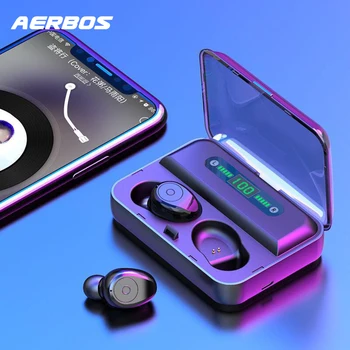 AERBOS LED Displejs, Bezvadu Earbuds Bluetooth 5.0 Ūdensizturīgs Austiņas Ar 1200 Mah Jauda Banka Stereo Austiņas Fone De Ouvido
