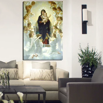 Aestheticism Dievmātes Karaliene Eņģeļi Plakātu Vintage Kanvas Glezna Drukāt Viesistaba, Mājas Dekoru Mūsdienīga Sienas Māksla, Eļļas Glezna