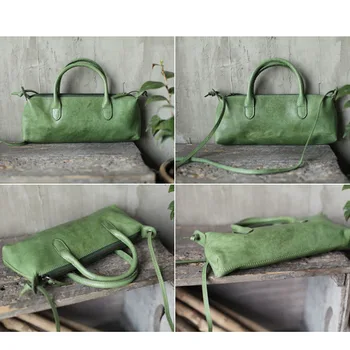 AETOO Vasarā jaunu mākslu un meža sieviešu soma zaļā ādas retro pleca soma pleca soma ādas diagonāli maza soma
