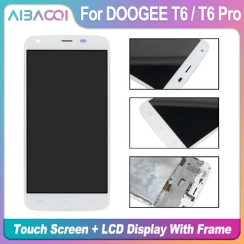AiBaoQi Jaunu Oriģinālu 5.5 Collu Touch Screen+1280X720 LCD Displejs+Karkasa Montāža Nomaiņa Doogee T6/T6 Pro Android 6.0
