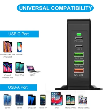 AIXXCO Ātri Uzlādēt 3.0 USB Lādētāja Tips C 18W QC 3.0 Lādētājs Samsung s10 45W PD 3.0 Ātri Lādētājs iPhone