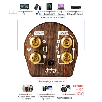 AIYIMA Bluetooth 5.0 Digitālo Jaudas Pastiprinātāju TPA3116 Skaņas Pastiprinātāji D Klases Stereo Mini Audio Amp 50Wx2 DIY Mājas Skaļruņi
