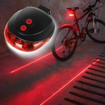 Aizmugures Gaismas velosipēdu brīdinājuma gaismas nakts drošības režīmi 5 Led un 2 lāzera riteņbraukšana MTB velosipēdu piederumi