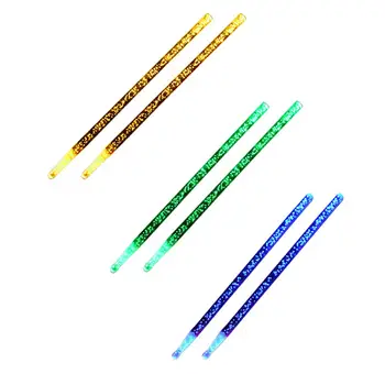 Aizrautīgs Personalizētu Krāsaina Akrila Drumstick Spilgti LED indikators iedegas, Stilbiņi Zila, Zaļa, Dzeltena Josla Izpildes Ietekme