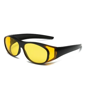 Aizsardzības Saulesbrilles Nakts Redzamības Brilles Melnā PC Lēcas, Anti-UV Anti-ietekmē Braukšanas Sporta Stila Acu valkāt Brilles 18813