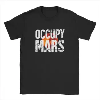 Aizņem Marsa T Krekls Vīriešiem Iespiesti Topi Kosmosa Elon Musk Spacex Planētas T-Krekli ar Īsām Piedurknēm Vintage Apkalpes Kakla Kokvilnas t-veida Krekls