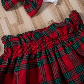 AK 2019 Ziemassvētku Jaundzimušais Meitenītei 0-24M Topi Romper Pledi Tutu Svārki 3PCS Drēbes