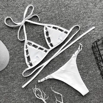 AK Sieviešu Polsterēta Push-up Triangle Pavada Bikini Krūšturis Komplekts Siksna Dobi No Brazīlijas Peldkostīmu peldkostīms, Peldbikses Beachwear