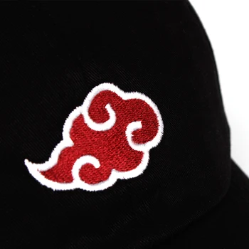 Akatsuki Logo Anime Naruto Tētis, Cepure, Kokvilnas Japāņu Uchiha Ģimenes Logo Izšūšana Beisbola Cepurītes Black Snapback Cepures dropship
