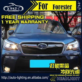 AKD Auto Stils Lukturu komplekts Subaru Forester priekšējiem Lukturiem, Bi Xenon LED priekšējo Lukturu dienas gaitas lukturi HID Izvēles Priekšā Lampas Piederumi