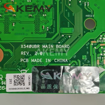 Akemy X540UAR Mātesplati Par ASUS X540UA X540UAR X540UB X540UBR X540UV Laotop Mainboard I5-8250U 4G RAM Pārbaudīta bezmaksas piegāde