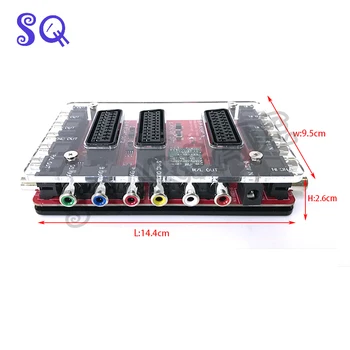 Akrila Gadījumā, Mini SCART Izplatītājs Converter Video RGBS/SCART 1 2RGBs/SCART 4 No Auto EUR Dalītāju pārveidojot valdes Ierīces