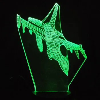 Akrila Lidmašīnu Modelēšana, 3D LED Nakts Gaisma Guļamistaba Dekori Svētku Dāvanu USB Gaisa kuģa Galda Lampa Mājas Guļamistaba Rotājumi