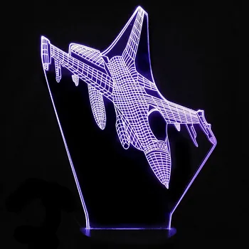 Akrila Lidmašīnu Modelēšana, 3D LED Nakts Gaisma Guļamistaba Dekori Svētku Dāvanu USB Gaisa kuģa Galda Lampa Mājas Guļamistaba Rotājumi