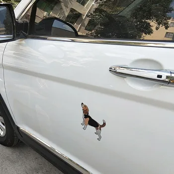 Aliauto Karikatūra Jauki Auto Uzlīme Suns, Bīgls Ūdensizturīgs Sauļošanās Atstarojošās Uzlīmes PVC Apdare,13cm*12cm