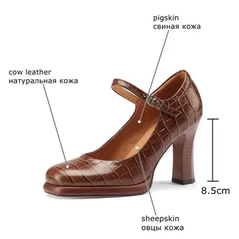 ALLBITEFO lielums 33-43 īstas ādas sieviešu papēžiem kurpes modes gadījuma Ūdensizturīgs platformas augstpapēžu kurpes meitenēm augstpapēžu kurpes