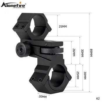 AloneFire K2 Taktiskās 2 Veidu Izmantot Dubultu Gredzenu Diametrs 25.4 mm/30mm Kronšteinu Regulējams Augstums Windage par darbības Joma Aktuāli Medības