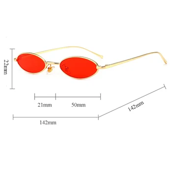 ALOZ MICC Vintage Ovālas formas Saulesbrilles Sievietēm, Vīriešiem 2019 Modes Mazo Metāla Konfektes Krāsu Briļļu Retro Melns Sarkans Saules Brilles Sieviešu Q226
