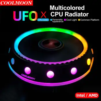 Alumīnija 3 Pin CPU Cooler Radiatoru RGB Siltuma Izlietne Kluss PC CPU Dzesēšanas Cooler Heatsink Ventilators Intel LGA/115X/775/1366/AM3/AM4