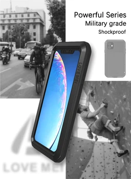 Alumīnija nepievelk putekļus, Triecienizturīgs Telefona Lietā Par iPhone 12 11 Pro Max 12 Mini lieljaudas 360 Pilnīgu Aizsardzību Doom Metāla Bruņas Vāciņu