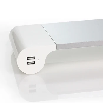 Alumīnija Sakausējuma Darbvirsmas Monitora Statīvs ar 4-Portu USB ChargingNon-slip Klēpjdatoru Stāvēt Iesūknēšanas ar 4-portu USB Uzlāde
