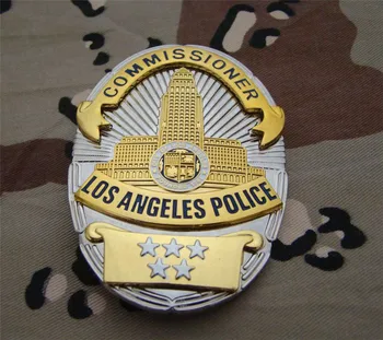 Amerikas savienotās Valstis, LA Los Angeles Nozīmītes Vara LAPD Komandieris Krekls Atloks Žetons Broša Pin Žetons 1:1 Dāvanu Cosplay