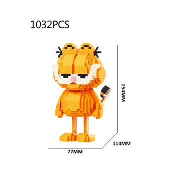 Amerikā, klasiskās multiplikācijas filmu skaitļi ķieģeļi kaķis Garfield mikro dimanta bloka Modelis nanobricks izglītības rotaļlietas, dāvanas