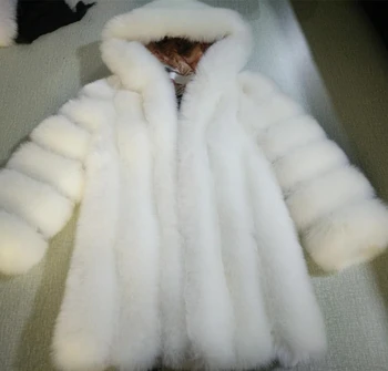 Amorkiss Eiropas Un Amerikas Modes Siltu Mākslīgās Kažokādas Mētelis Sieviešu Ziemas Mākslīgā Fox Izšūšanas Kažokādas Kapuci Ilgi, Pūkains Mētelis