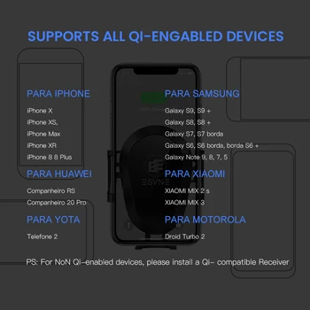 Amzish 15W QI Bezvadu Automašīnas Lādētājs iPhone X XS 11 Pro, Max 8, plus Samsung Gaisa ventilācijas Strauji Maksas Tālrunis automašīnas bezvadu lādētāju