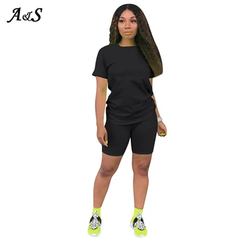 Anbenser Divas Gabals, kas Sievietēm Tīru Krāsu T - Krekls & Šorti Uzstādīt Sieviešu Treniņtērpi Loungewear Tērpiem atbilstības Komplekti Plus Izmērs S-4XL