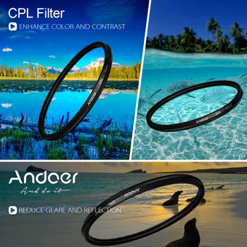 Andoer 49mm Kameras Objektīva Digitālā Slim CPL Cirkulāro Polarizatoru Polarizācijas Stikla Filtru Canon Nikon Sony DSLR Kameras Objektīva Filtrs
