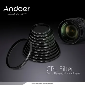 Andoer 49mm Kameras Objektīva Digitālā Slim CPL Cirkulāro Polarizatoru Polarizācijas Stikla Filtru Canon Nikon Sony DSLR Kameras Objektīva Filtrs