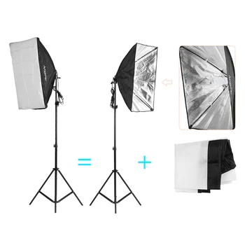 Andoer Fotogrāfiju Komplekts Soft Light Umbrella Softbox Spuldzes Foto Fons Stendu Gaismas Stāvēt Zivju, piemēram, Mount Clip Foto Studija