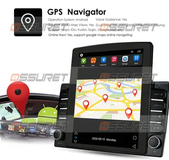 Android 10 Vertikālais Stils 2DIN 2G 32G Četrkodolu GPS Navigācijas Vienības Vadītājs Atskaņotājs Atbalsta Stūre Kontroles 9inch/10.1 collu