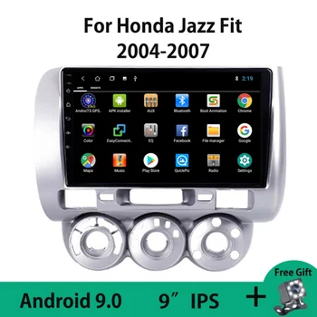 Android 9.0 Četrkodolu Auto Radio Multimediju Atskaņotājs, Galvu Vienība Honda Jazz Fit 2004 2005 2006 2007 Kreiso Roku Disku, Wifi 2+32GB