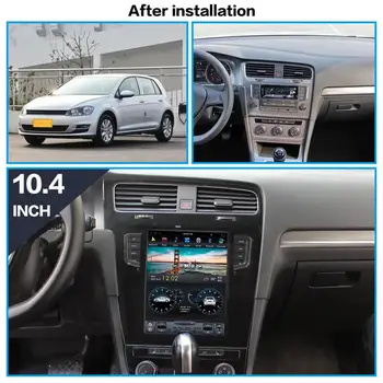 Android 9 128G VW Volkswagen Golf 7 Tesla Verticl Ekrāna Automašīnu multimediju Atskaņotājs, GPS Audio Radio Auto Stereo Galvas Vienības 2010+