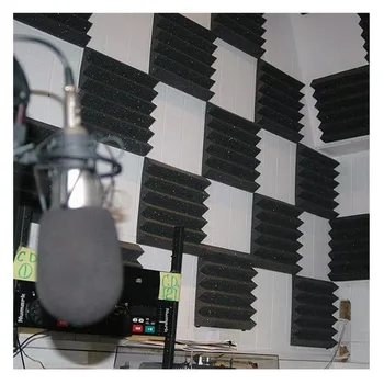 ANHO 12PCS 300x300x50mm Akustiskās skaņas izolāciju Putuplasta Skaņas Stop Absorbcijas Putas, lai KTV Audio Istabu Studio Istabas, Guļamistabas Melns