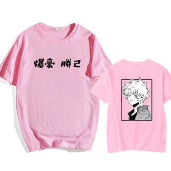 Anime Bakugou Katsuki Unisex T Krekls Harajuku Mans Varonis Akadēmisko T-Krekls Streetwear Vasaras Topi Plus Lieluma