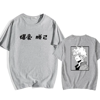 Anime Bakugou Katsuki Unisex T Krekls Harajuku Mans Varonis Akadēmisko T-Krekls Streetwear Vasaras Topi Plus Lieluma