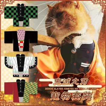 Anime Demon Slayer Kimetsu nav Yaiba Nezuko Tanjirou Cosplay Kaķis kimono Haori Rudens Ziemas peldmētelis Kostīmi, Uzvalki, Mājdzīvnieku preces