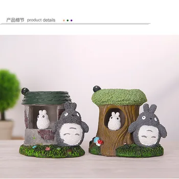 Anime filmu Tonari nav Totoro Radošo sveķu pildspalvu turētājs Galda rotājumi Rīcības Attēls Sveķu Kolekcionējamus Modeļa Rotaļlietu Kaste 10cm N725